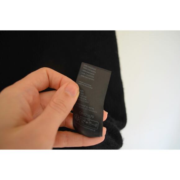 Anthropologie The Enza Ribbed Cashmere Sweater Cropped Long Sleeve Edition Black - Picture 7 of 7